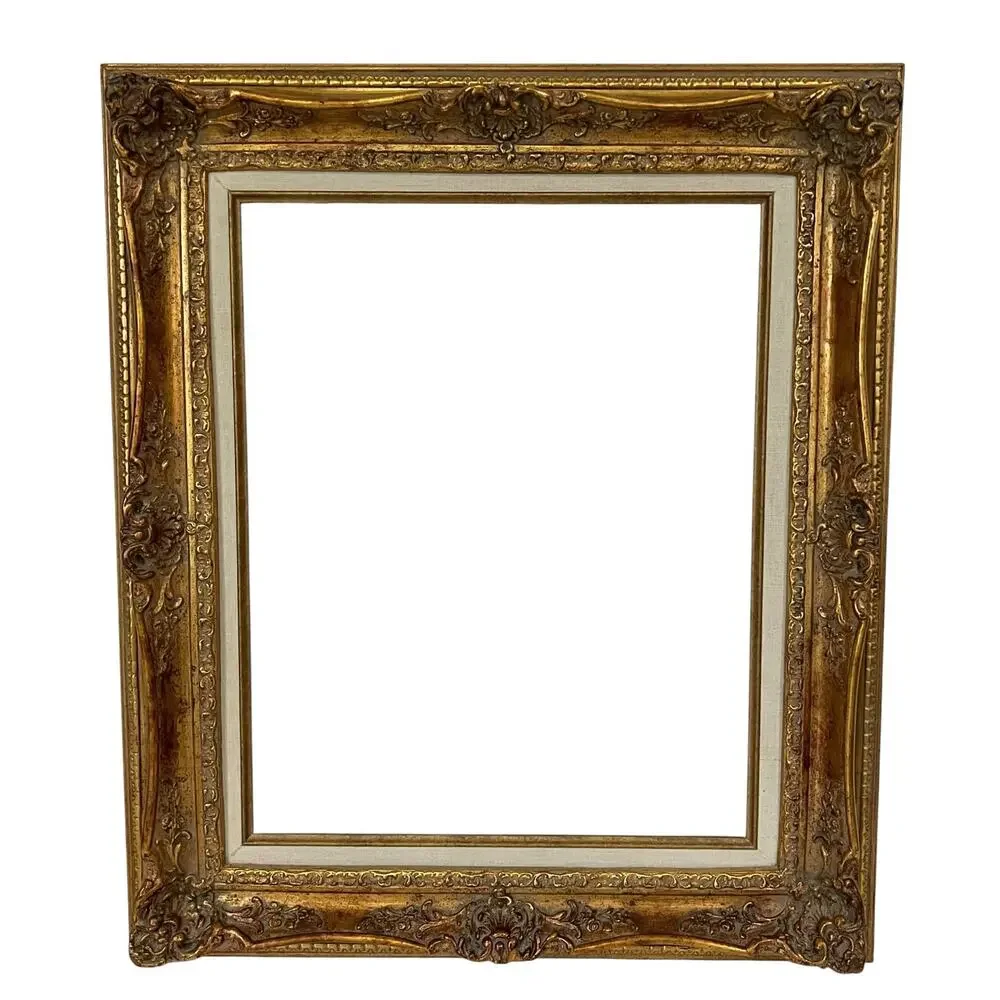Vintage Gold Gilded Wood Gesso Ornate Photo Art Frame Large 27x23